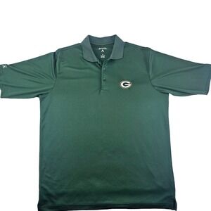 Antigua Green Bay Packers Men's Golf Polo Shirt Forrest Green Size Medium